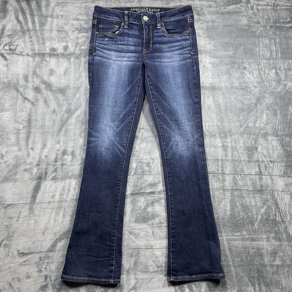 American Eagle Outfitters Denim - American Eagle Jeans Women 8 Regular Blue Low Rise Skinny Kick Dark Wash Stretch